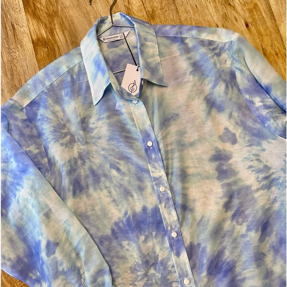 Sheer Tie Dyed Button Down Shirt - Picture 2 of 5
